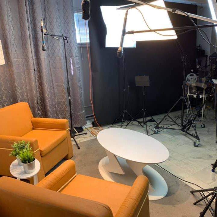 Salle de tournage  pour un podcast